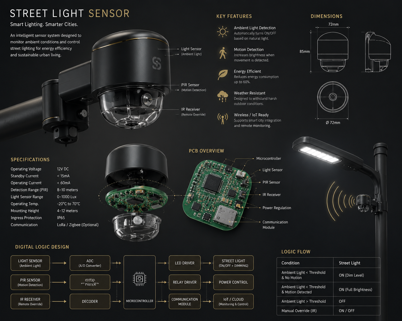 Street Light Sensors digital logic design project preview
